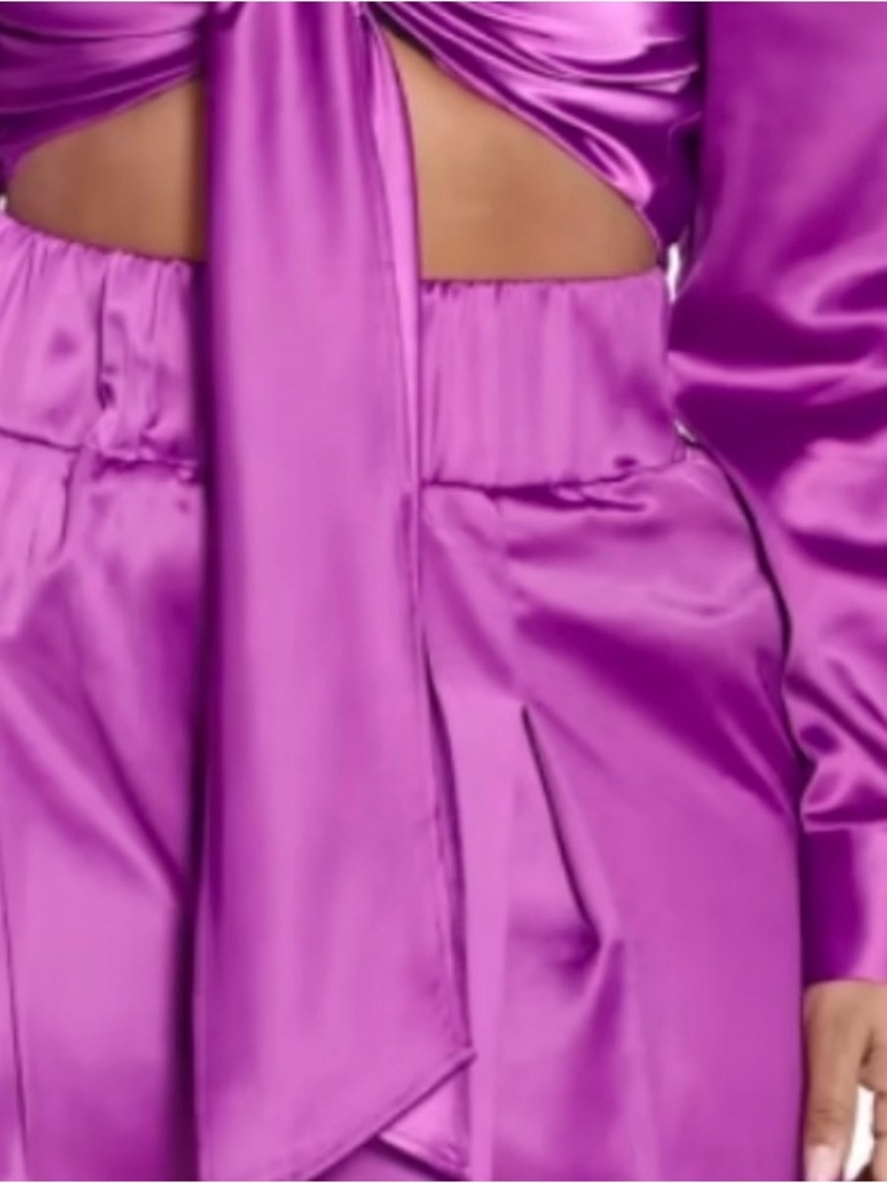 Fashion to Figure Wide-Leg Satin Pants in Magenta